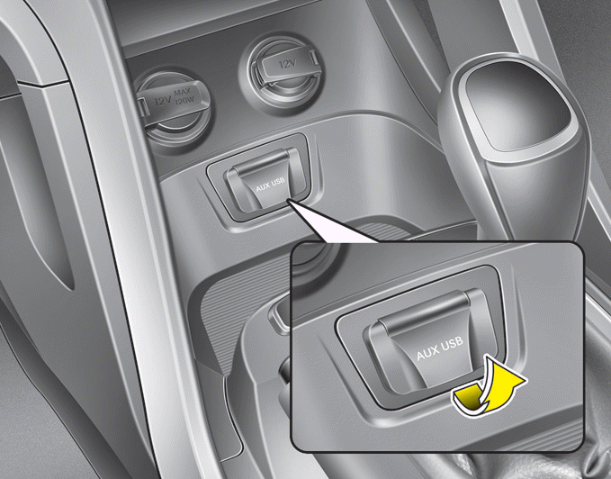 Hyundai Santa Fe Aux, USB and iPod® port Interior features